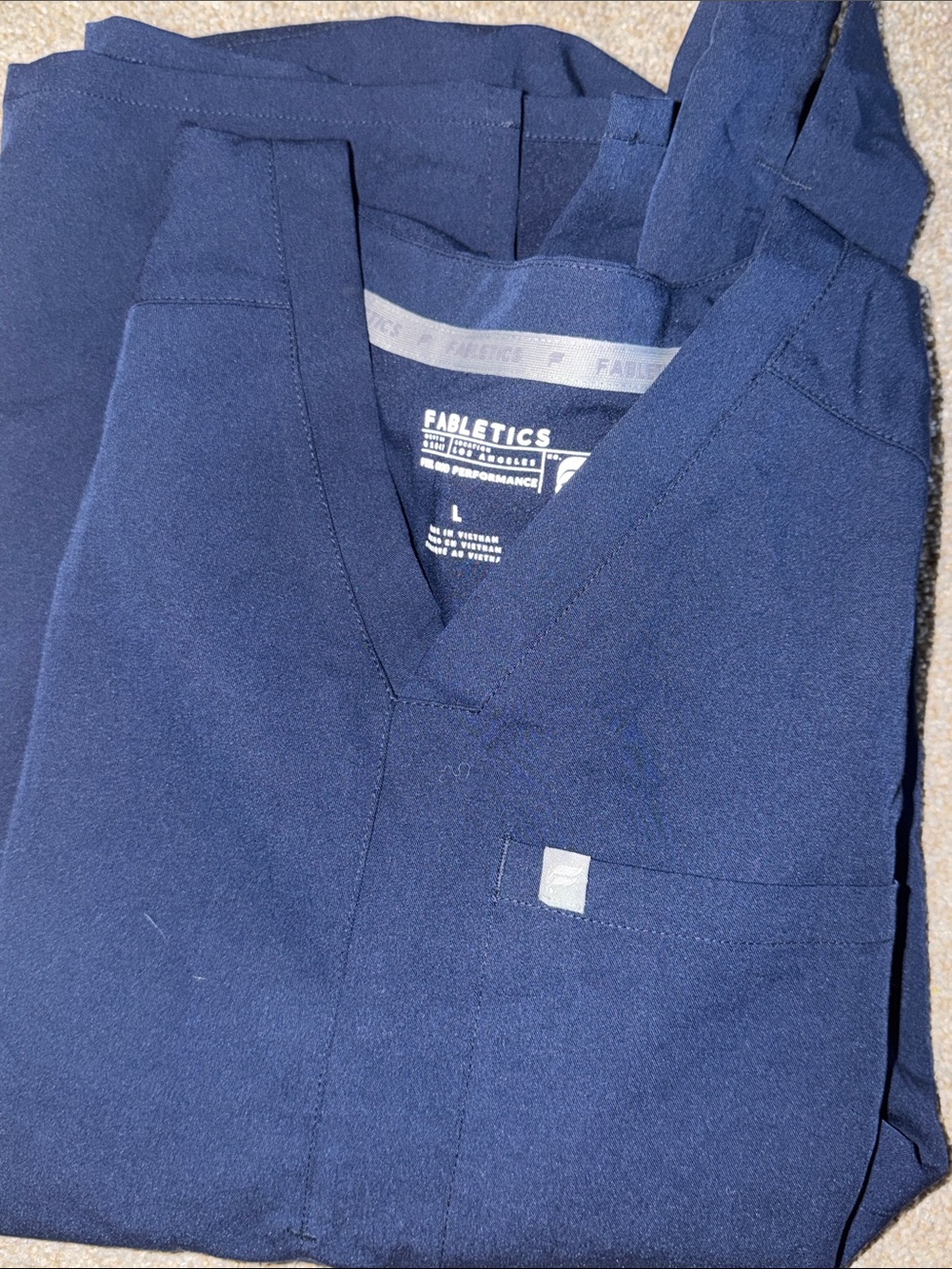 Fabletics Navy Lightweight V-Neck Shirt Jacket
